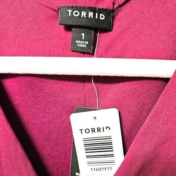NEW TORRID PLUS SIZE Deep Purple Long sleeve Surplice NeckโMidi Wrap dress. - Picture 11 of 16